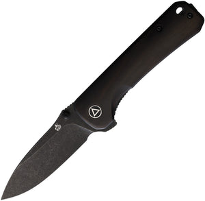 QSP Hawk Pocket Knife Linerlock Ebony Wood Folding Black 14C28N Sandvik 131P2