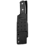 QSP Knife Bison Fixed Blade Knife Black Micarta D2 Steel w/ Belt Sheath 134A