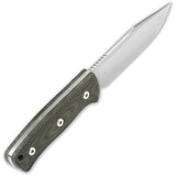 QSP Knife Bison Fixed Blade Knife Green Micarta D2 Steel w/ Belt Sheath 134C