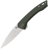QSP Green Leopard Sandvik Folding Pocket Knife 135c