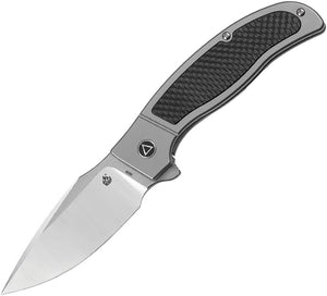 QSP Knives Legatus Gray Titanium Handle Bohler M390 Framelock Folding Knife 136A