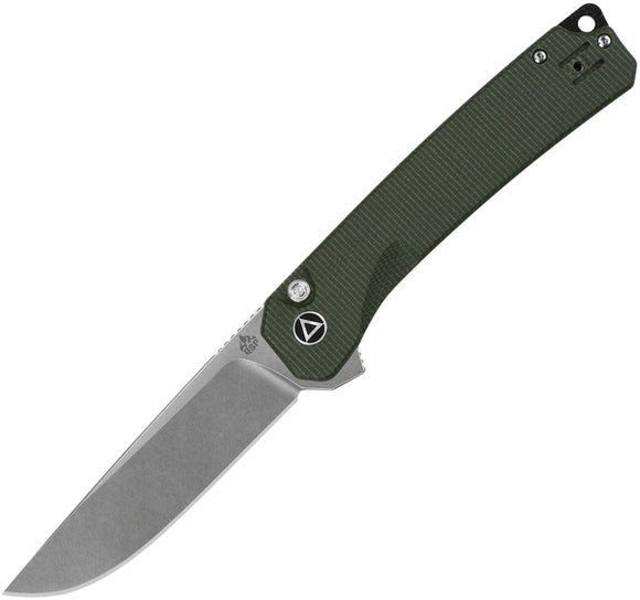 QSP Osprey XL Pocket Knife Button Lock Green Micarta Folding D2 Steel Blade 139XLC