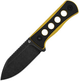 QSP Knife Canary Fixed Blade Neck Knife Yellow & Black G10 14C28N 141A2
