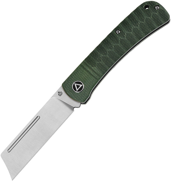 QSP Knife Hedgehog Pocket Knife Slip Joint Green Micarta Folding 14C28N 142A