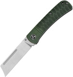 QSP Knife Hedgehog Pocket Knife Slip Joint Green Micarta Folding 14C28N 142A