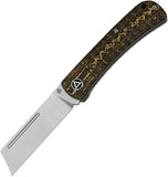 QSP Knife Hedgehog Pocket Knife Slip Joint Gold Carbon Fiber Folding 14C28N 142C