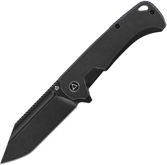 QSP Knife Rhino Pocket Knife Framelock Black Titanium Folding Bohler M390 143B