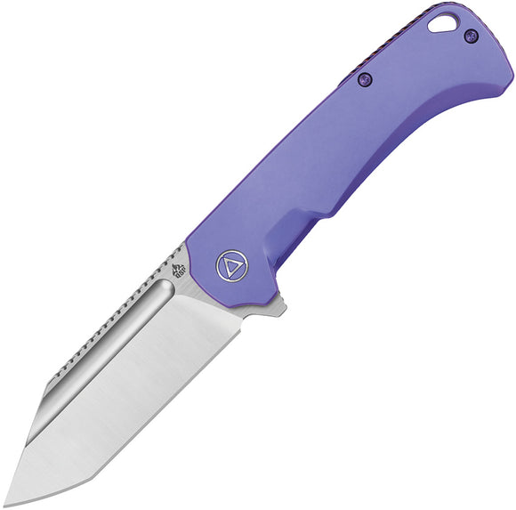 QSP Knife Rhino Pocket Knife Framelock Purple Titanium Folding Bohler M390 143C