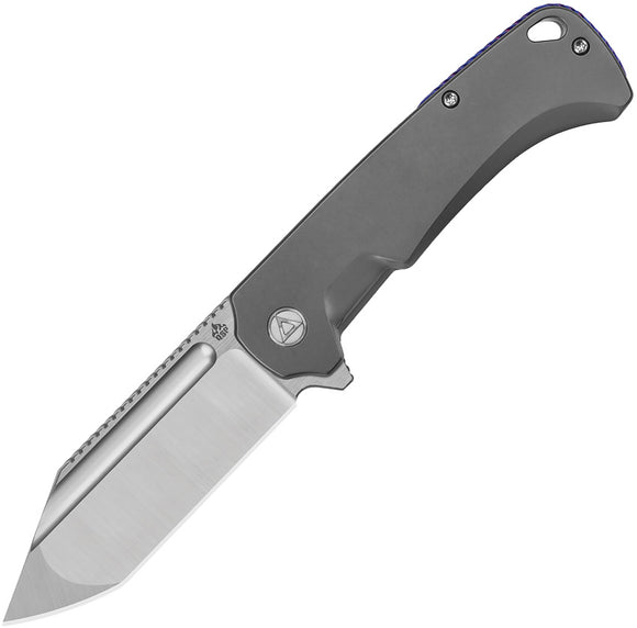 QSP Knife Rhino Pocket Knife Framelock Gray Titanium Folding Bohler M390 143E