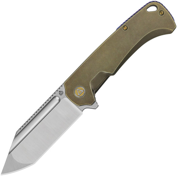 QSP Knife Rhino Pocket Knife Framelock Bronze Titanium Folding Bohler M390 143F