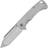 QSP Knife Rhino Framelock Gray Titanium Folding Bohler M390 Pocket Knife 143G