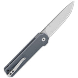 QSP Knife Lark Linerlock Dark Gray G10 Folding 14C28N Drop Pt Pocket Knife 144B