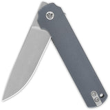 QSP Knife Lark Linerlock Dark Gray G10 Folding 14C28N Drop Pt Pocket Knife 144B
