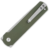 QSP Knife Lark Linerlock Green G10 Folding 14C28N Drop Point Pocket Knife 144C