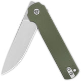 QSP Knife Lark Linerlock Green G10 Folding 14C28N Drop Point Pocket Knife 144C
