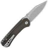 QSP Knife Kestrel Linerlock Brown Micarta Folding 14C28N Pocket Knife 145A1