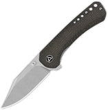 QSP Knife Kestrel Linerlock Brown Micarta Folding 14C28N Pocket Knife 145A1