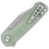 QSP Knife Kestrel Linerlock Jade G10 Folding 14C28N Clip Pt Pocket Knife 145B1