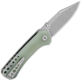 QSP Knife Kestrel Linerlock Jade G10 Folding 14C28N Clip Pt Pocket Knife 145B1