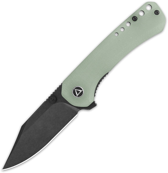 QSP Knife Kestrel Linerlock Jade G10 Folding Black 14C28N Pocket Knife 145B2