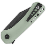 QSP Knife Kestrel Linerlock Jade G10 Folding Black 14C28N Pocket Knife 145B2