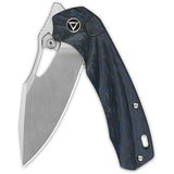 QSP Knife Hornbill Linerlock Blue Carbon Fiber Folding S35VN Pocket Knife 146B1
