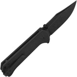 QSP Knife Grebe Button Lock Black G10 Folding 14C28N Clip Point Pocket Knife 147C2