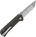 QSP Knife Grebe T Button Lock Brown Micarta Folding 14C28N Tanto Pocket Knife 148A1