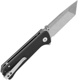 QSP Knife Grebe T Button Lock Black G10 Folding SW 14C28N Tanto Pocket Knife 148C1