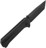 QSP Knife Grebe T Button Lock Black G10 Folding 14C28N Tanto Pocket Knife 148C2