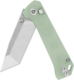 QSP Knife Grebe T Button Lock Jade G10 Folding 14C28N Tanto Pocket Knife 148D1