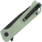 QSP Knife Grebe T Button Lock Jade G10 Folding Black 14C28N Tanto Pocket Knife 148D2