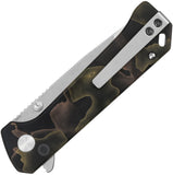 QSP Knife Grebe T Button Lock Noble Raffir Resin Folding S35VN Tanto Pocket Knife 148F1
