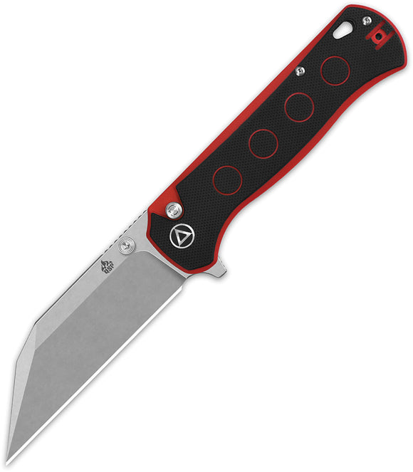 QSP Knife Swordfish Button Lock Black & Red G10 Folding SW 14C28N Knife 149A1