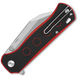 QSP Knife Swordfish Button Lock Black & Red G10 Folding SW 14C28N Knife 149A1