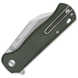 QSP Knife Swordfish Button Lock Green Micarta Folding 14C28N Pocket Knife 149B1