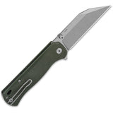 QSP Knife Swordfish Button Lock Green Micarta Folding 14C28N Pocket Knife 149B1