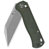 QSP Knife Swordfish Button Lock Green Micarta Folding 14C28N Pocket Knife 149B1