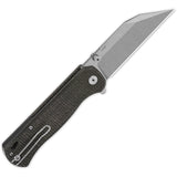 QSP Knife Swordfish Button Lock Brown Micarta Folding 14C28N Pocket Knife 149C1