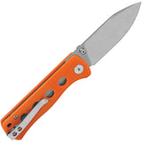 QSP Knife Canary Linerlock Orange G10 Folding 14C28N Drop Pt Pocket Knife 150B1