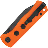 QSP Knife Canary Linerlock Orange G10 Folding Black 14C28N Pocket Knife 150B2