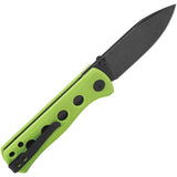 QSP Knife Canary Linerlock Neon Green G10 Folding Black 14C28N Knife 150C2