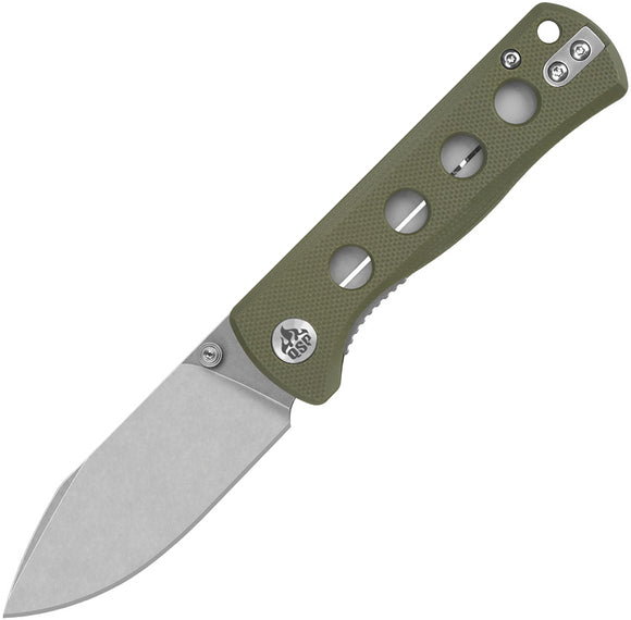 QSP Knife Canary Linerlock OD Green G10 Folding 14C28N Pocket Knife 150F1