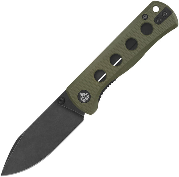 QSP Knife Canary Linerlock OD Green G10 Folding Black 14C28N Pocket Knife 150F2