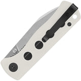 QSP Knife Canary Linerlock White G10 Folding Stonewash 14C28N Pocket Knife 150G1