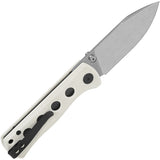 QSP Knife Canary Linerlock White G10 Folding Stonewash 14C28N Pocket Knife 150G1