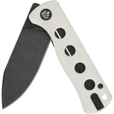QSP Knife Canary Linerlock White G10 Folding Black 14C28N Pocket Knife 150G2