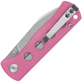 QSP Knife Canary Linerlock Pink G10 Folding Stonewash 14C28N Pocket Knife 150H1