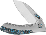 QSP Knife Capybara Framelock Titanium & Arctic CF Folding Satin M390 Knife 152A1