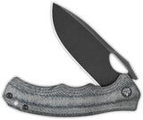 QSP Knife Gorilla Linerlock Denim Micarta Folding Black 14C28N Pocket Knife 153B2